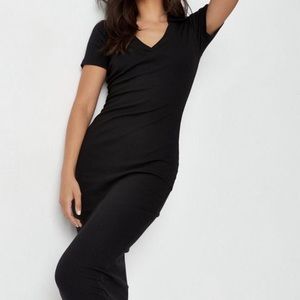 Black Long rib dress